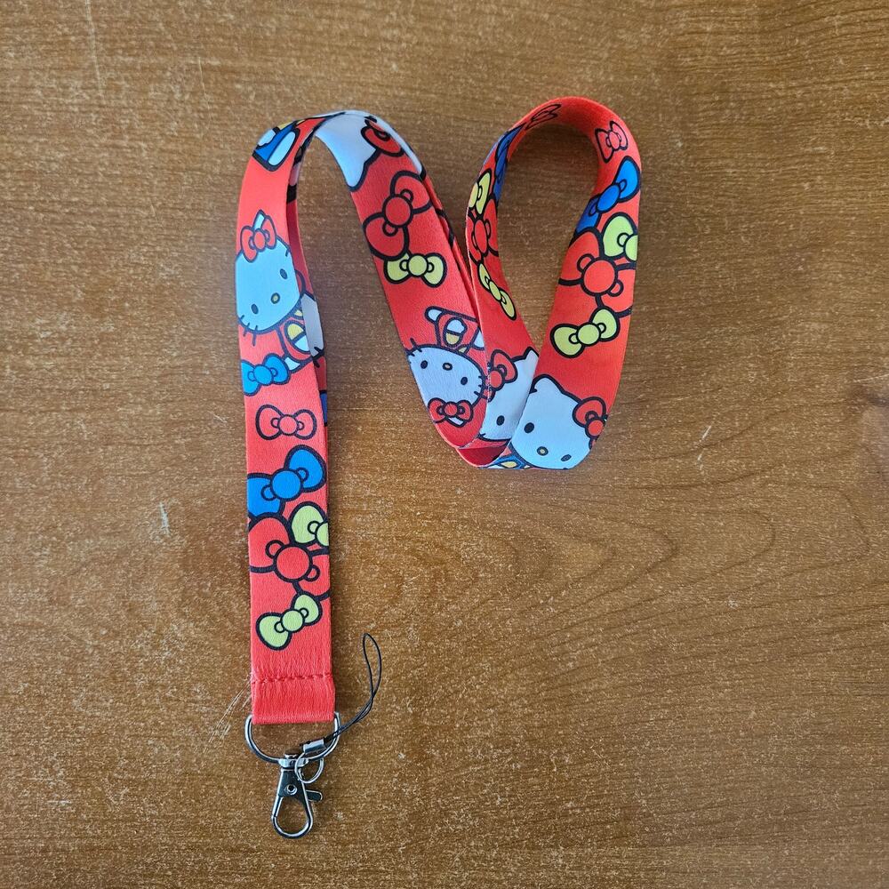 Hello Kitty Lanyard Bold Red Bows & Endless Kitty Charm